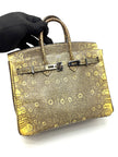 Preowned. Hermes Birkin 25 Lizard Ombre PHW. Square K|17465