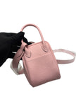 Brand New. Hermes Mini Lindy Rose Sakura/New White Clemence PHW. GPY245UH|17414
