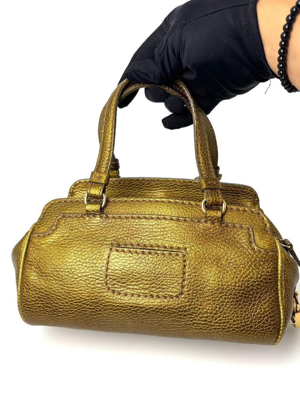 Preowned. Tods Mini Bowler Gold|9472