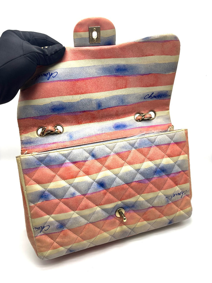 Preowend. Chanel Jumbo Single Flap Watercolor Lambskin GHW. 13764777|17067