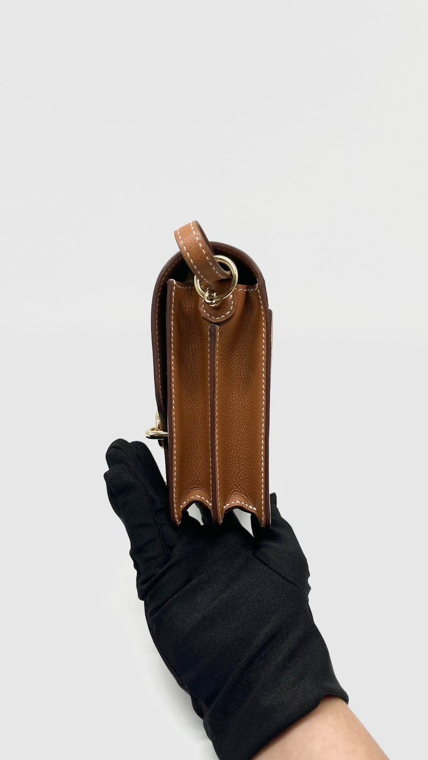 Like New. Hermes Roulis Mini Gold Evercolor GHW. ZHA188DX|11541