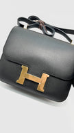 Like New. Hermes Constance 24 Black Epsom GHW. DHT137AX|14501