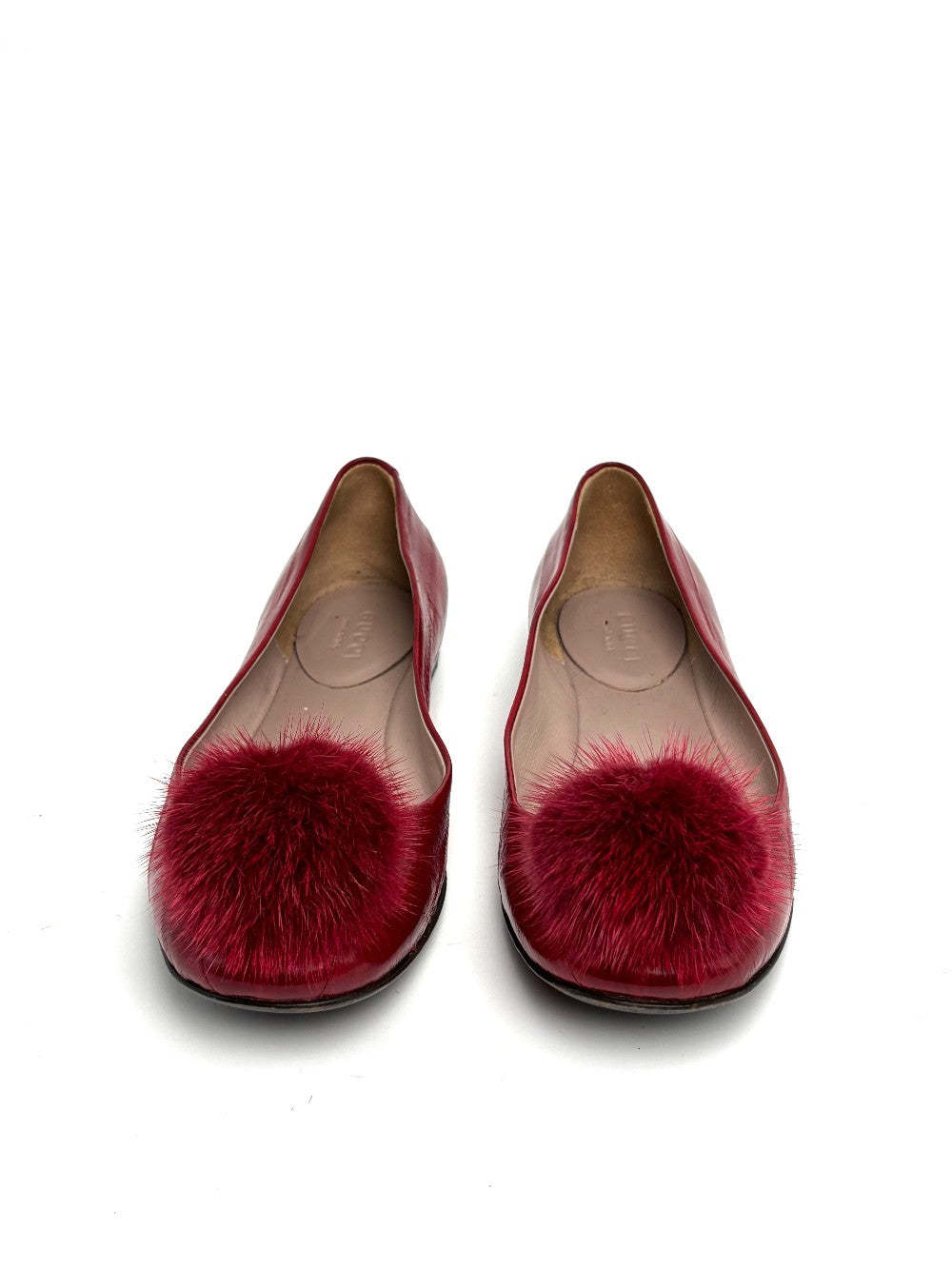 Like New. Gucci Flats Red. 34.5|10715