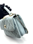 Unused. Chanel Trendy CC Top Handle Light Blue GHW. E5GKH6T8|17121