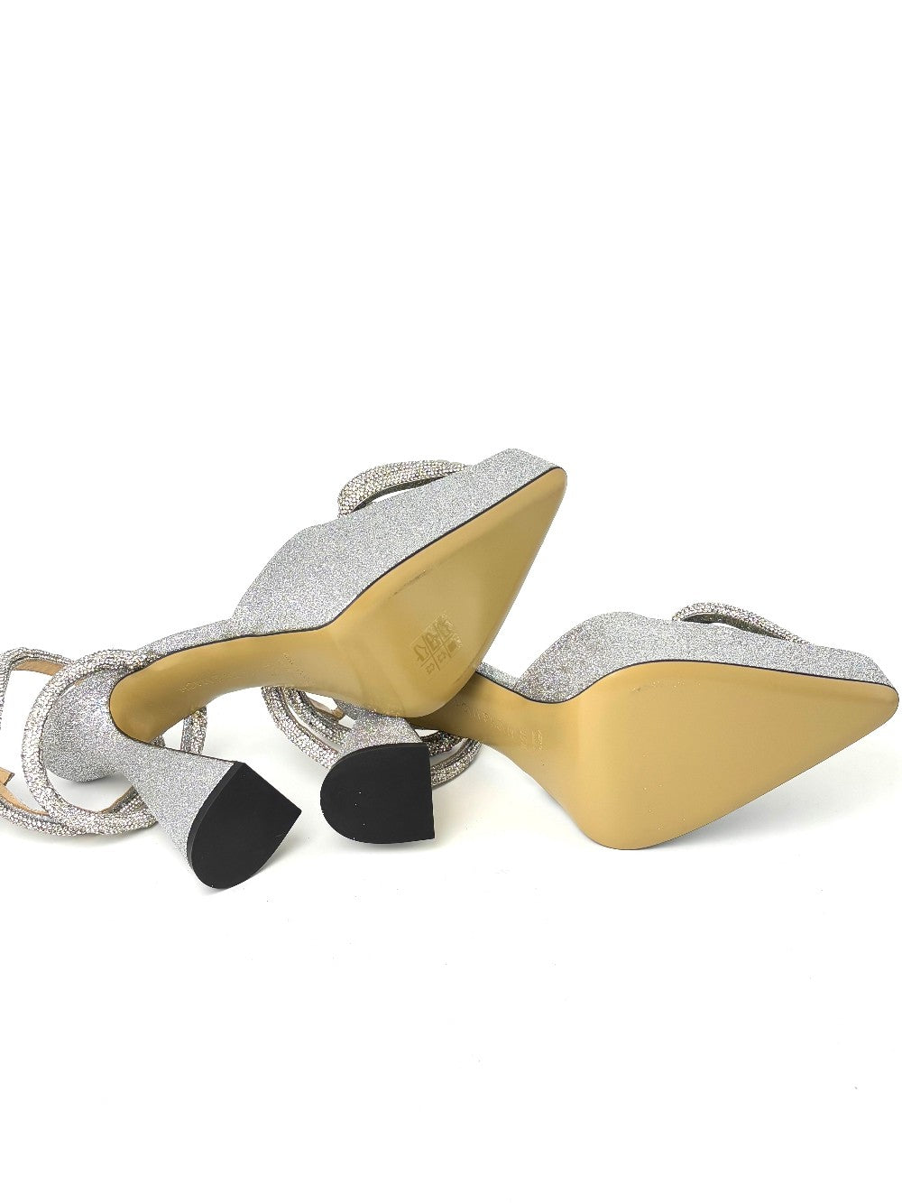 Brand New. Mach&Mach Heel Glitter Silver. 35.5|7415