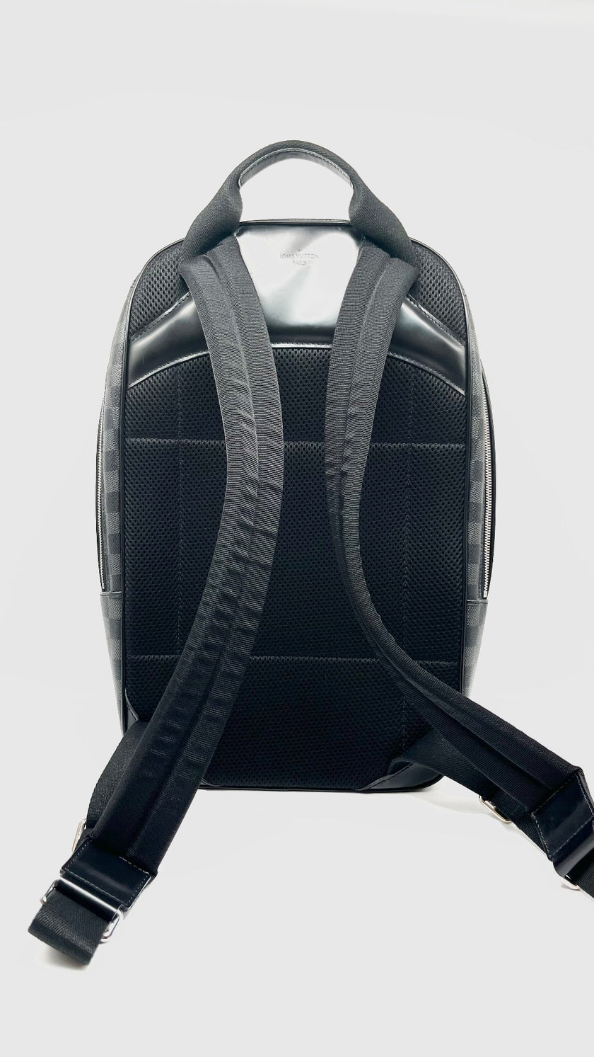 Preowned. LV Michael Backpack Graphite Black. Microchip|13475