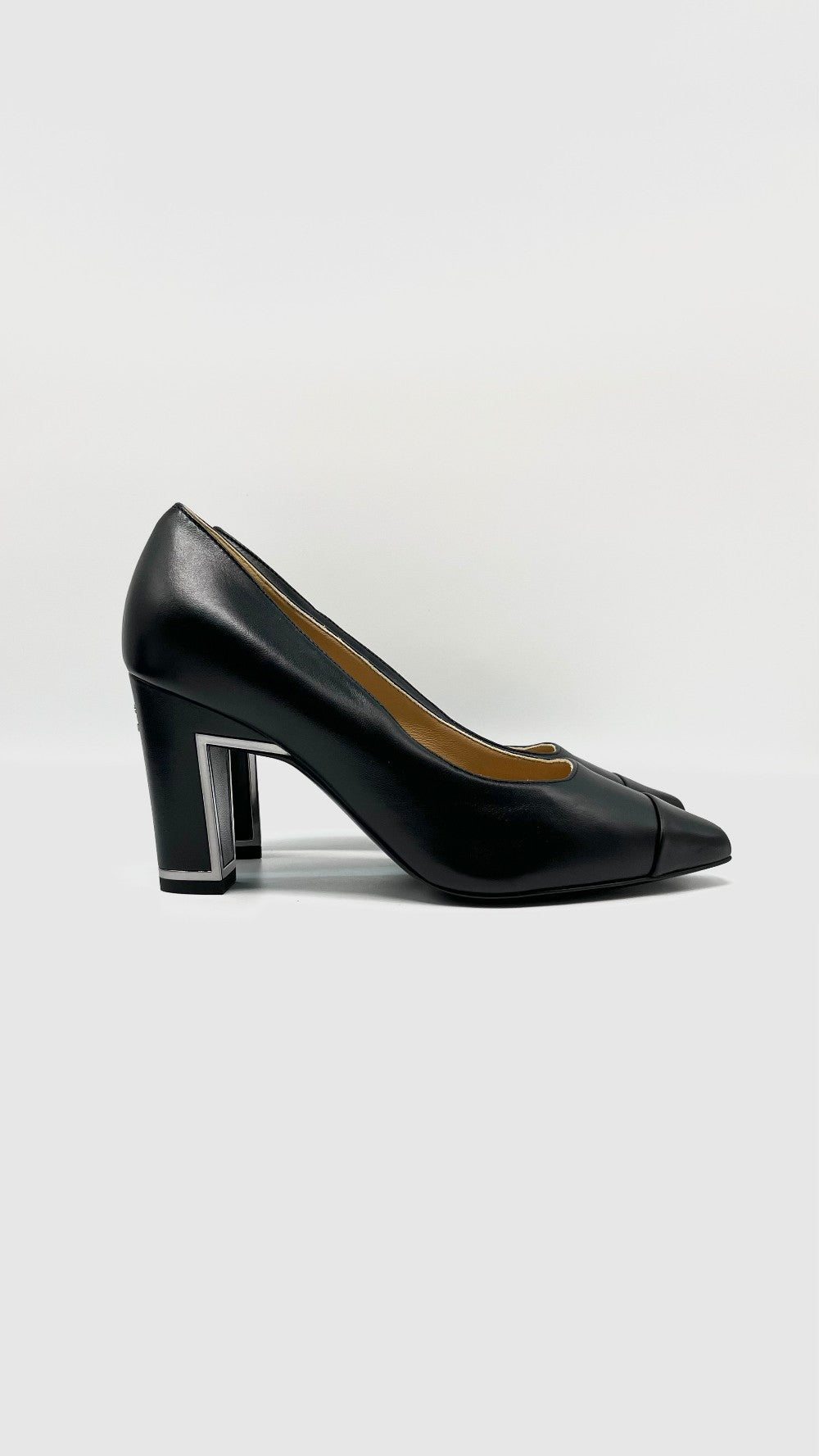 Brand New. Chanel Heel Black. 36.5|9654