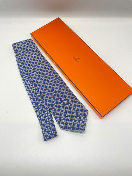 Brand New. Hermes Neck Tie Paper Clip Blue|9138