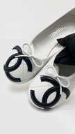 Brand New. Chanel Cambon Ballet Flats White/Black. 37C|16760