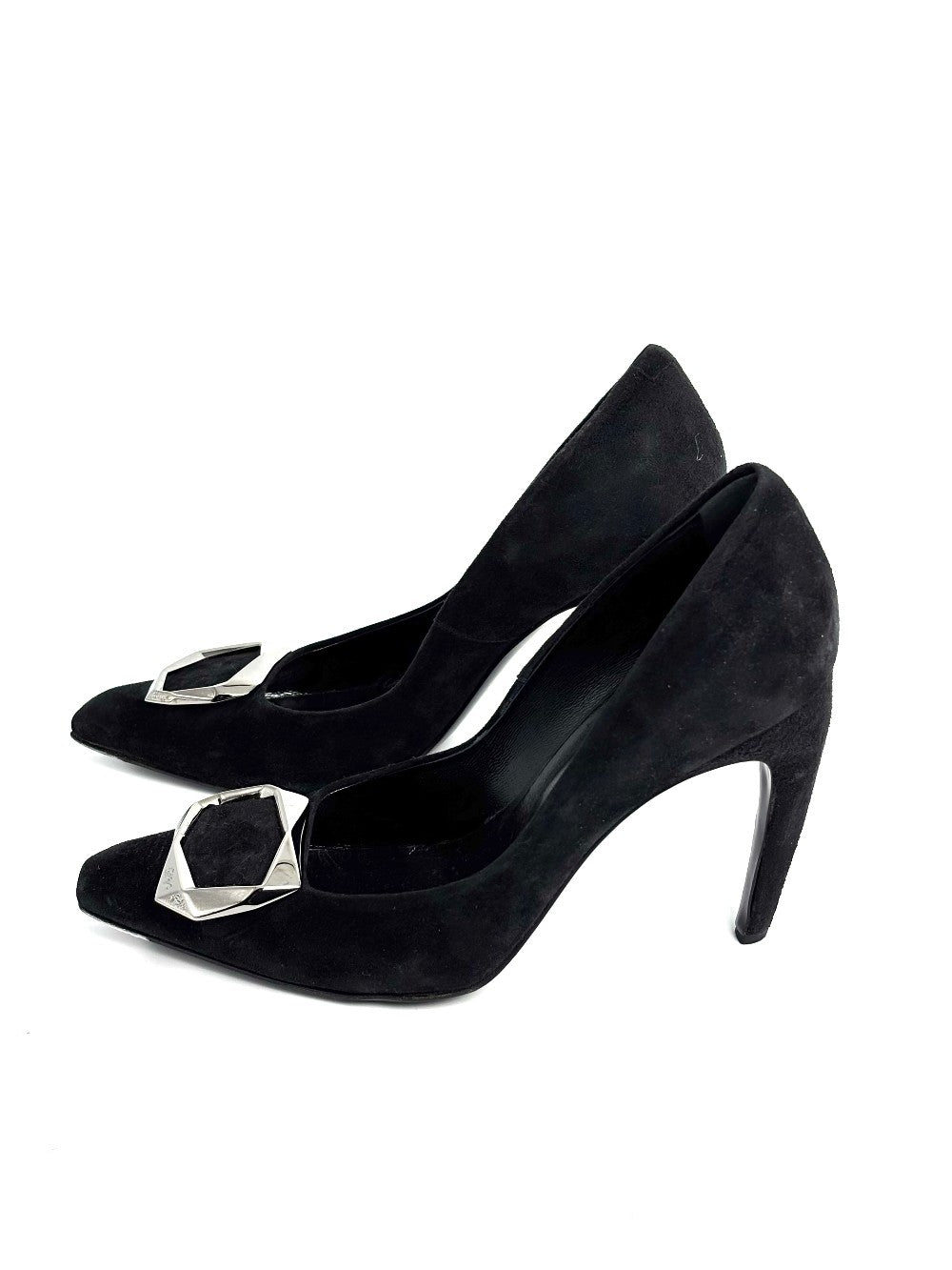 Preowned. Roger Vivier Heel Suede Black. 39|11698