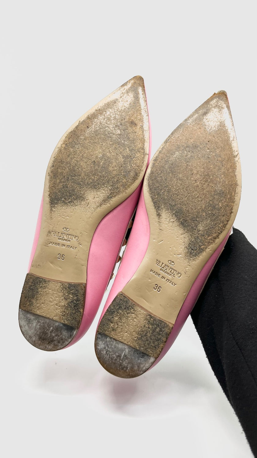 Preowned. Valentino Flats Pink. 36|10791