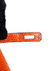 Preowned. Hermes Birkin 25 Lizard Tangerine PHW. J Square 30|3428