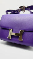Preowned. Hermes Constance 24 Ultra Violet Epsom PHW. P Square X03|9310