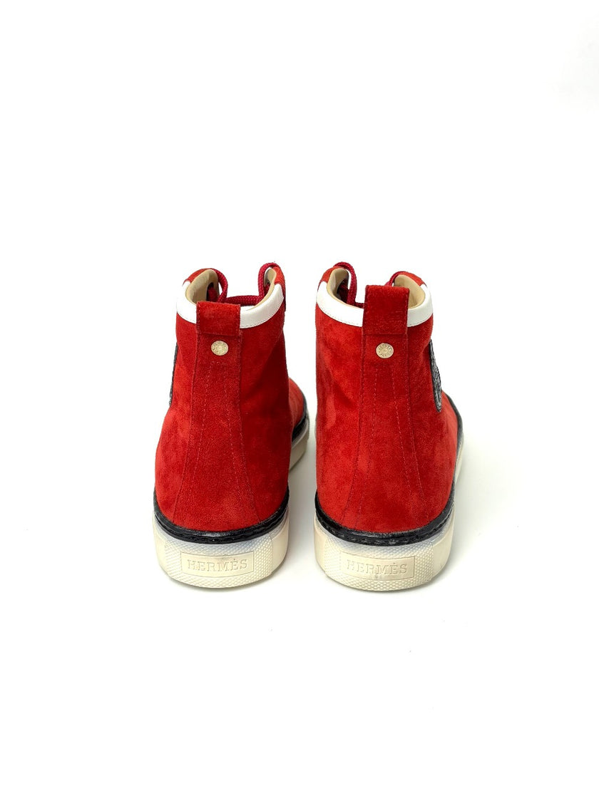 Preowned. Hermes Sneakers Red. 38.5|7563