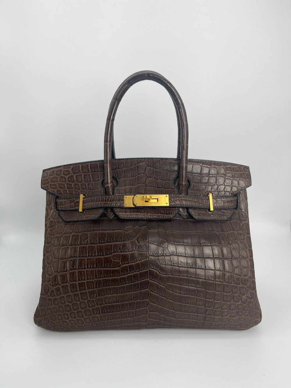 Preowned. Hermes Birkin 30 Havane Crocodile Niloticus. G2931.Z|3318