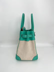 Preowned. Hermes Birkin 30 Toile Lagoon. L26C|3328