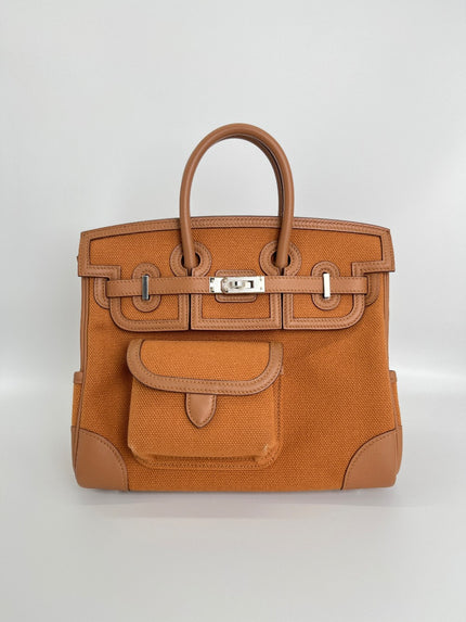 Brand New. Hermes Birkin 25 Cargo Gold PHW. WCT952GY|3524