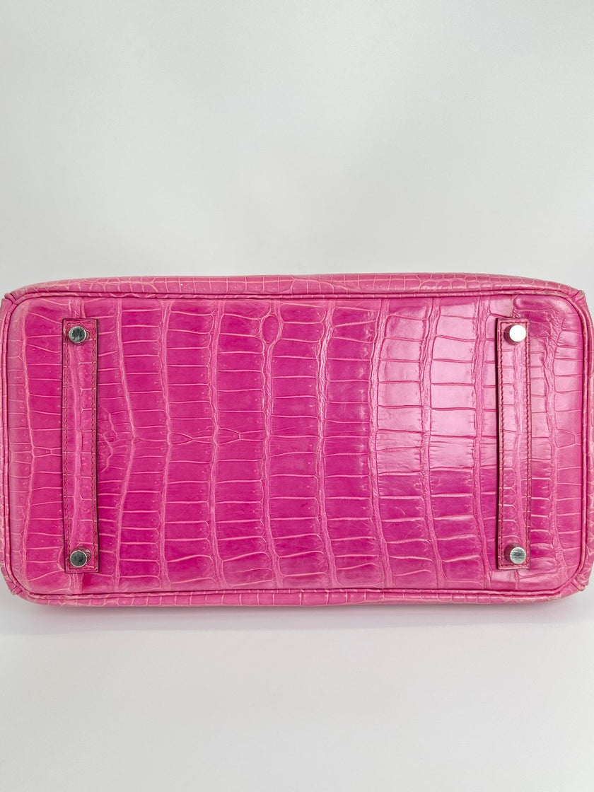Preowned. Hermes Birkin 35 Crocodile Rose Tyrien. M 49|3549