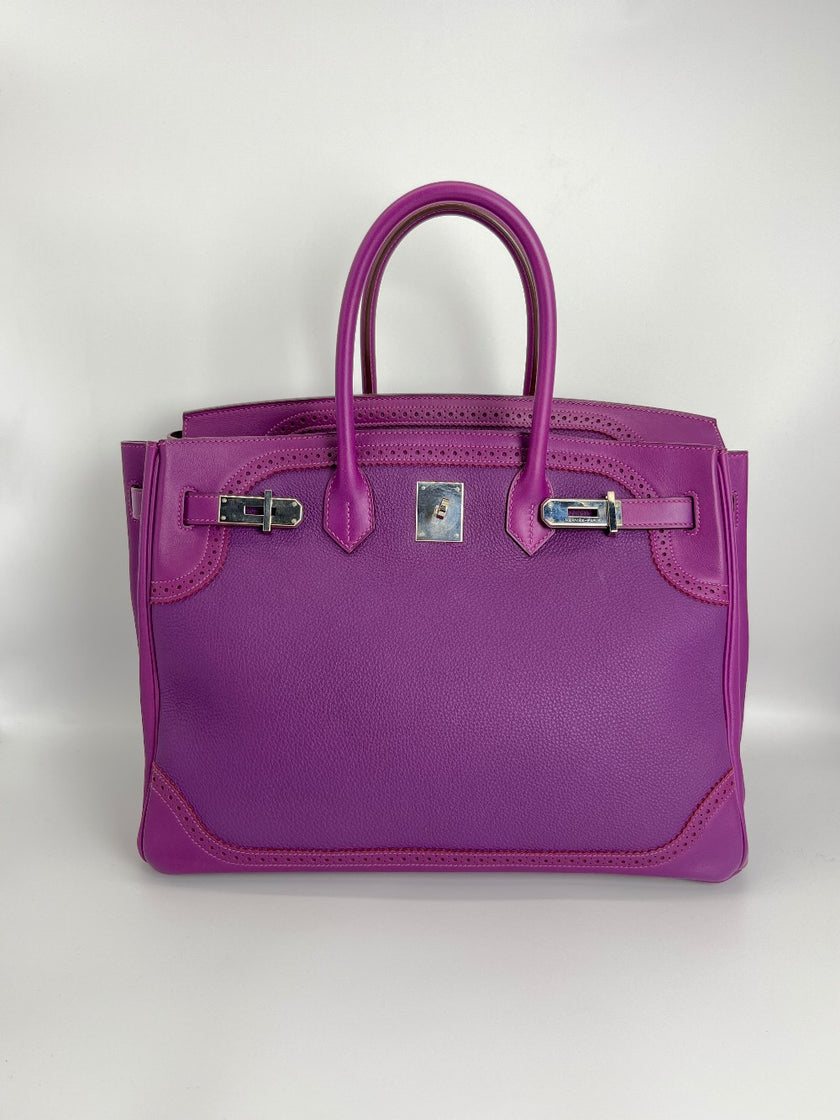 Preowned. Hermes Birkin 35 Ghillies Anemone. R 61|3553