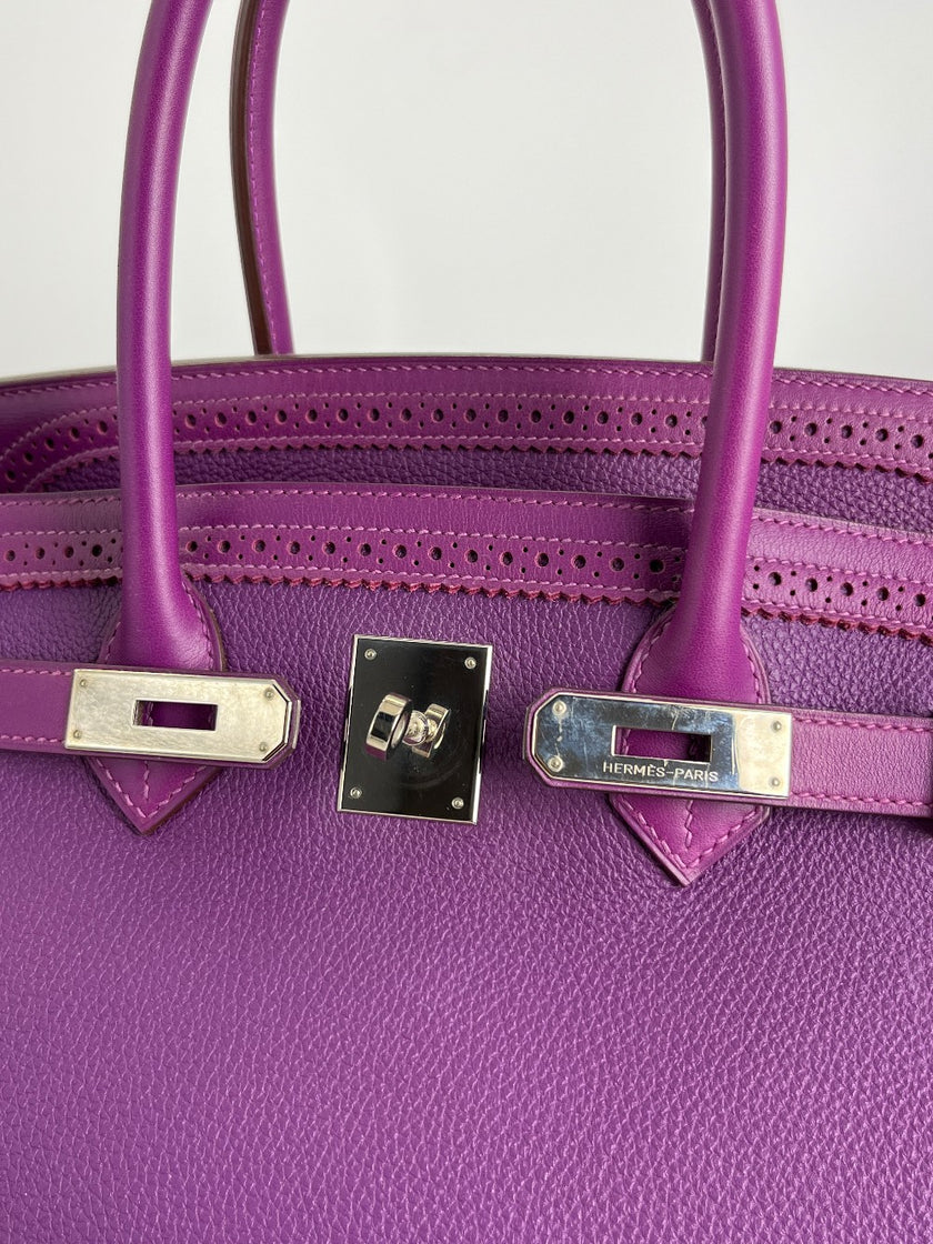 Preowned. Hermes Birkin 35 Ghillies Anemone. R 61|3558