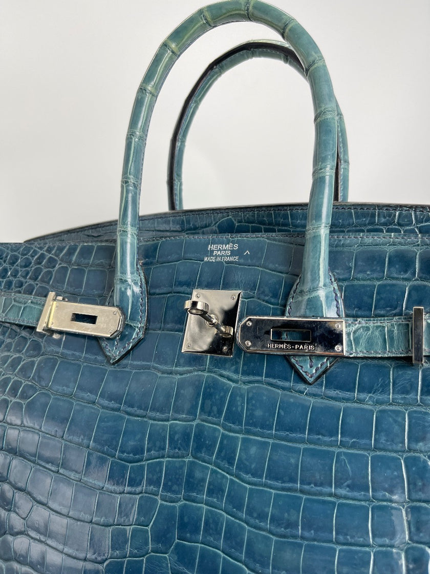 Preowned. Hermes Birkin 35 Crocodile Colvert . K 4+|3566