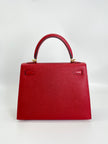 Preowned. Hermes Kelly 25 Rouge Casaque. THT009GD|3631