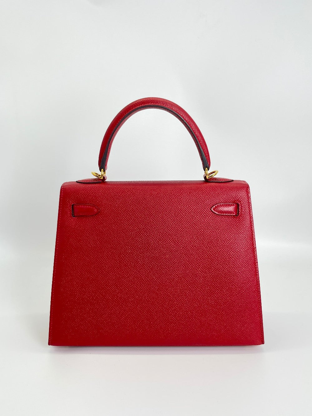 Preowned. Hermes Kelly 25 Rouge Casaque. THT009GD|3631