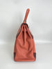 Preowned. Hermes Kelly 35 Ghillies Bicolor Rose Texas Rouge H. P48L|3644