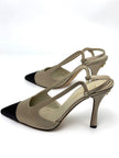 Preowned. Chanel Sling Back Satin. 38|6477