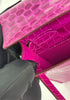 Preowned. Hermes Kelly Cut Croc Rose Scherehezade. XPI002FH|3363