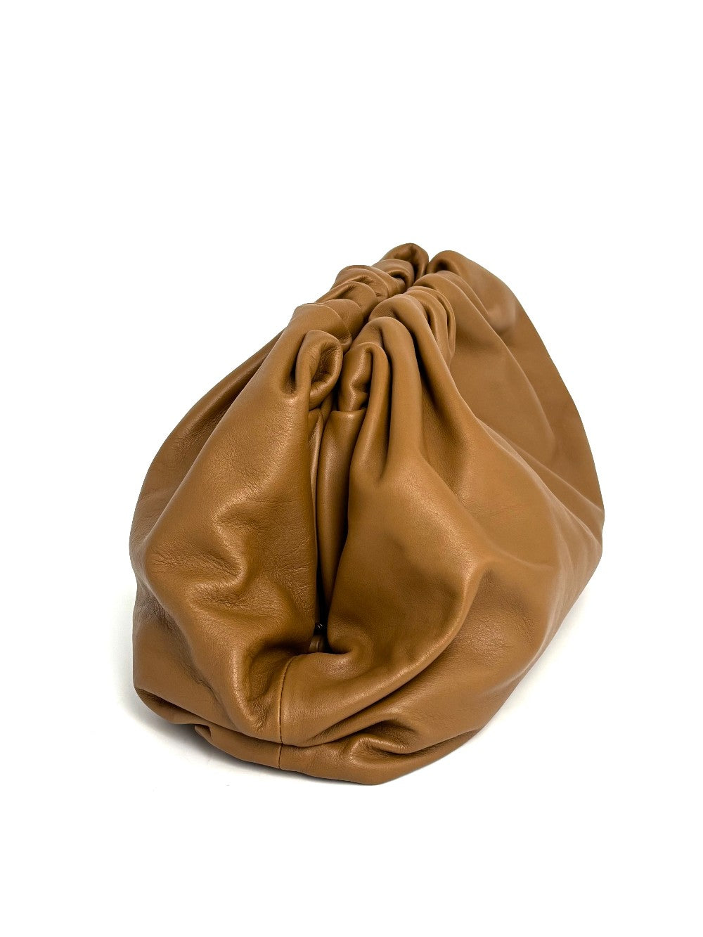 Preowned. Bottega Pouch Clutch Brown Lambskin|12406