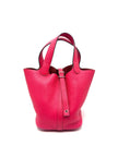 Preowned. Hermes Picotin 18 Rose Mexico Clemence PHW. ABY004AN|17270
