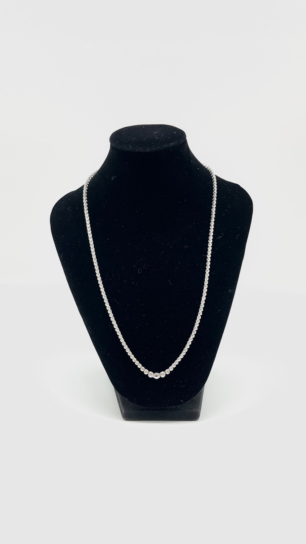 Brand New. HK Setting Tennis Necklace 1.50CTW 14K WG|13504