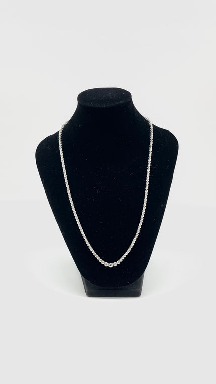 Brand New. HK Setting Tennis Necklace 1.50CTW 14K WG|13504