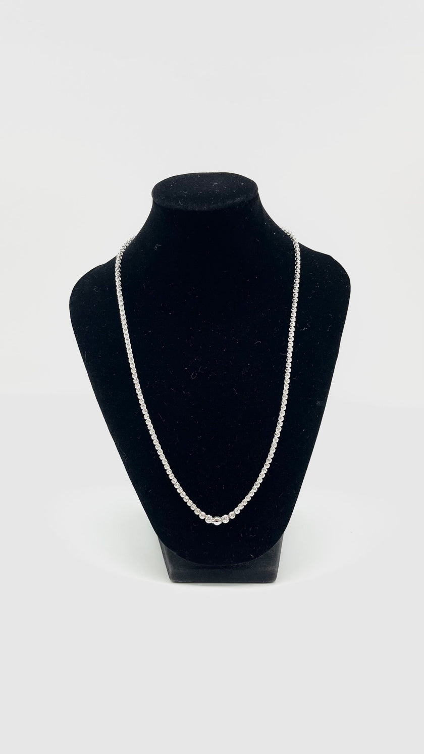 Brand New. HK Setting Tennis Necklace 1.50CTW 14K WG|13504