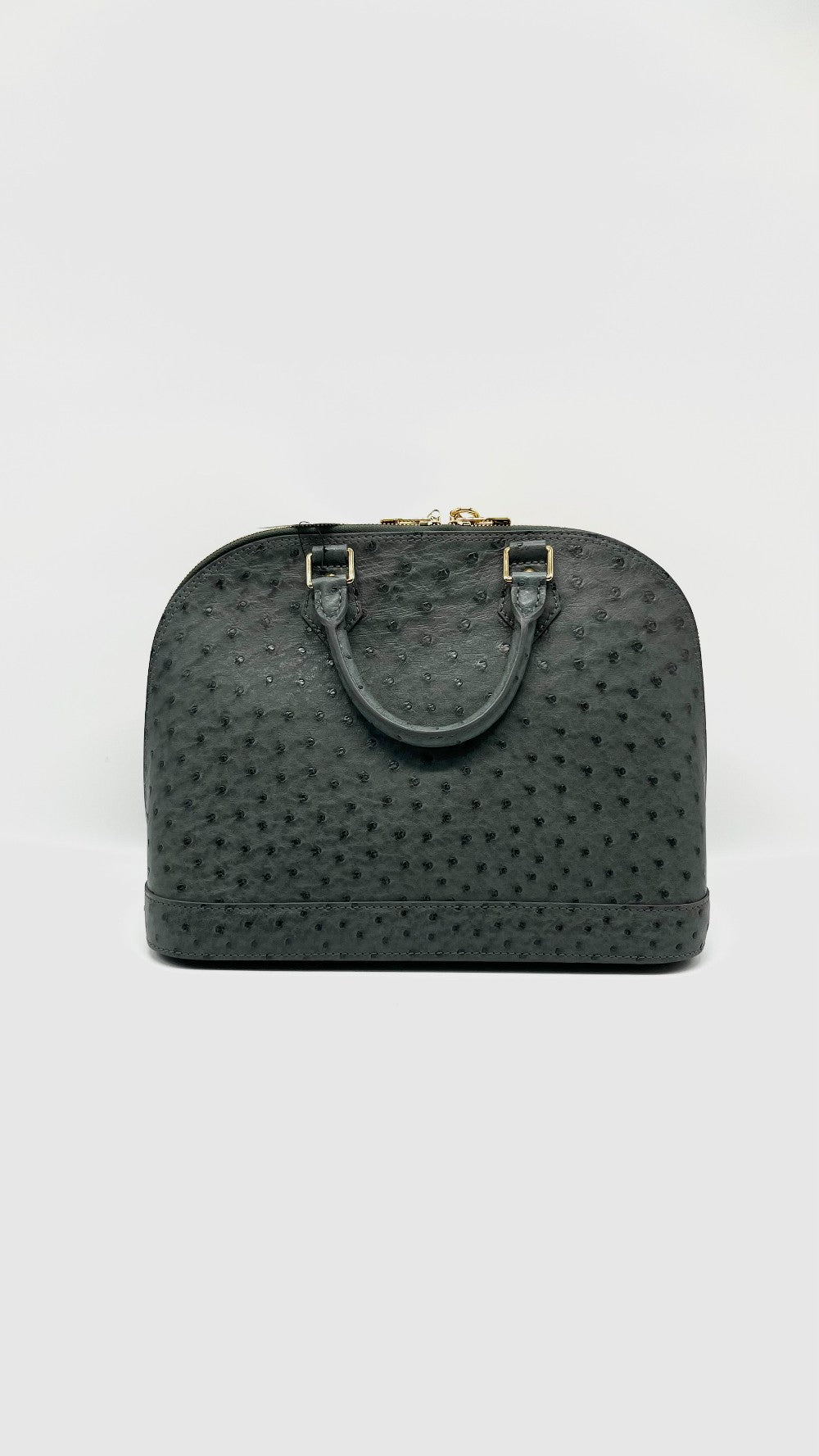 Preowned. LV Alma PM Autruche Ostrich GHW. MI5111|14754