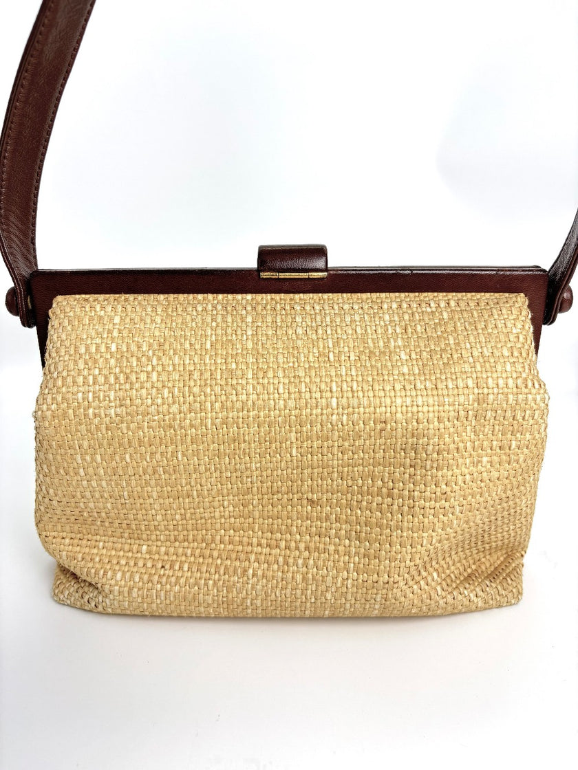Preowned. Chanel Vintage CC Raffia Beige. 5988701|4150