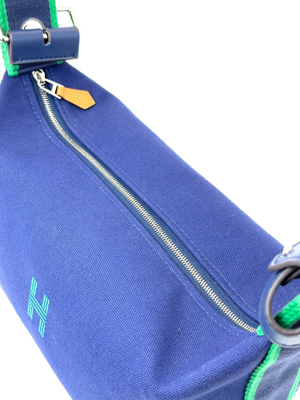 Preowned. Hermes Bride A Brac PM Blue|8009
