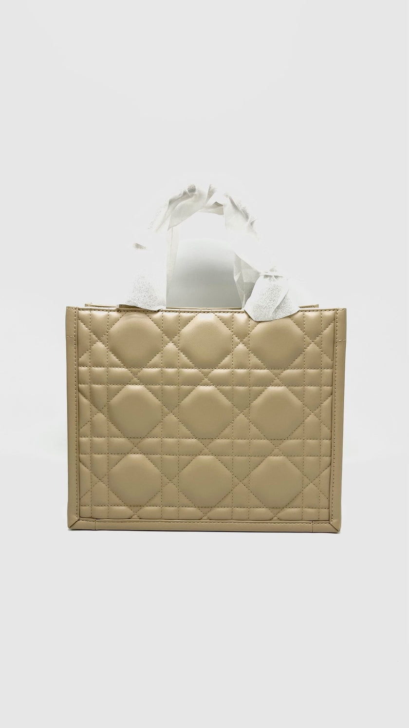 Unused. Dior Book Tote Small Calfskin Powder Beige GHW. 28MA0294|16637