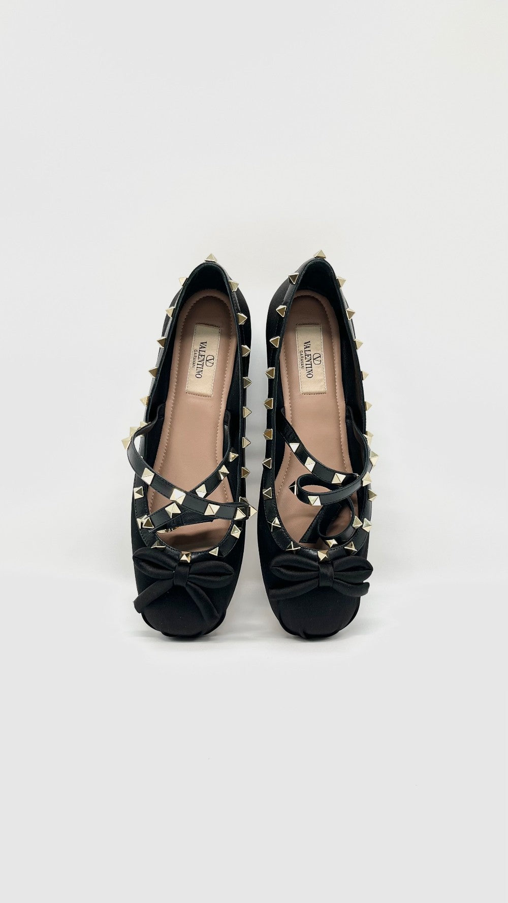Brand New. Valentino Satin Ballet Flats Black. 39|13845