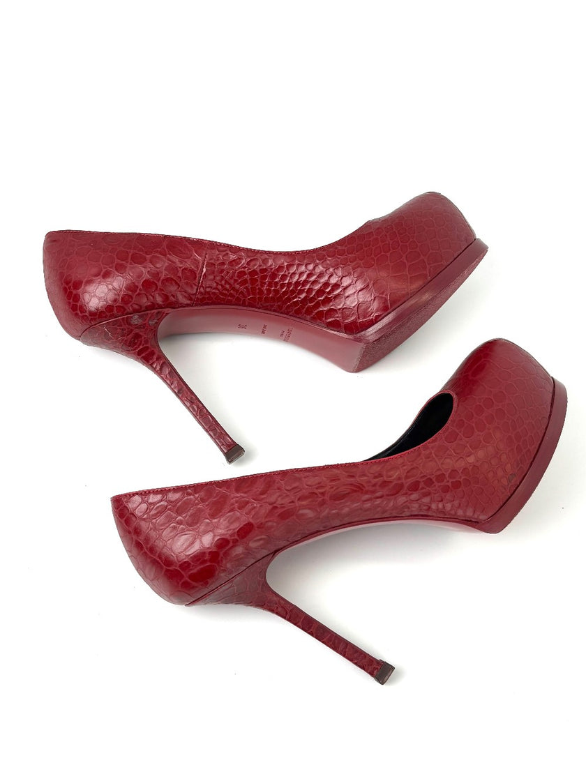 Brand New. YSL Pumps Heel Exotic Red. 36|7474