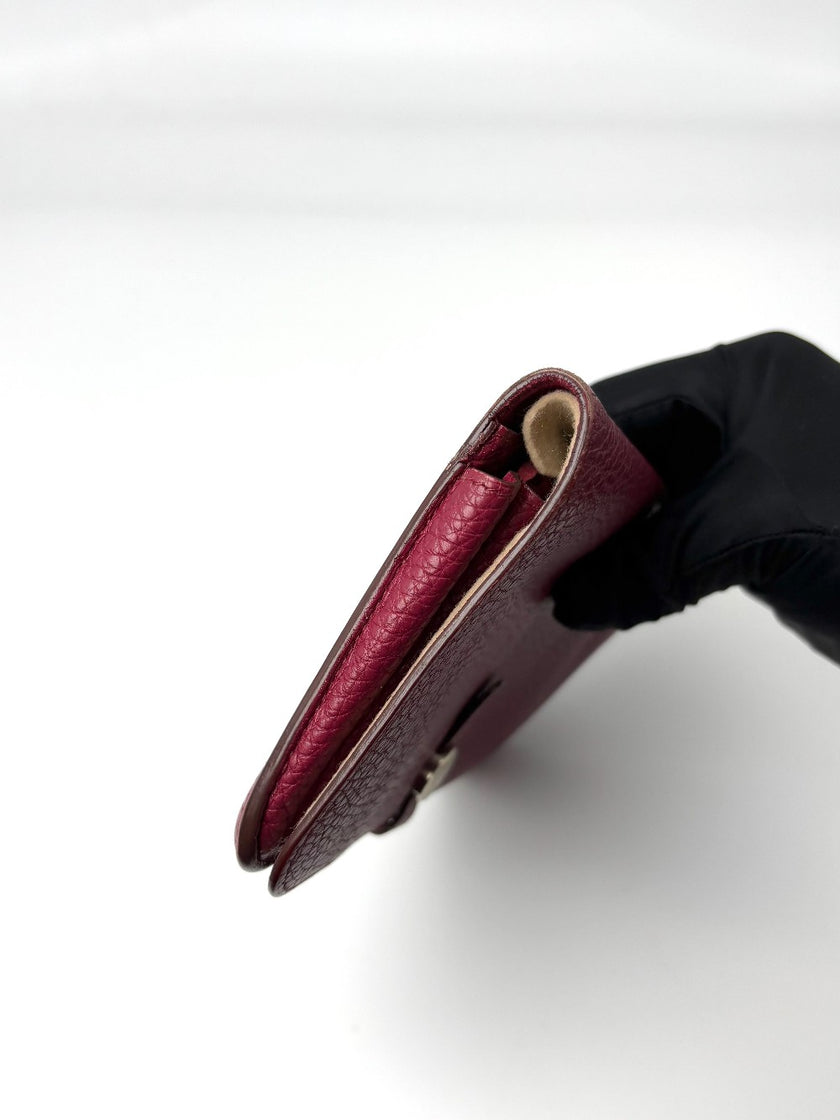 Preowned. Hermes Dogon Wallet Rubis|6985