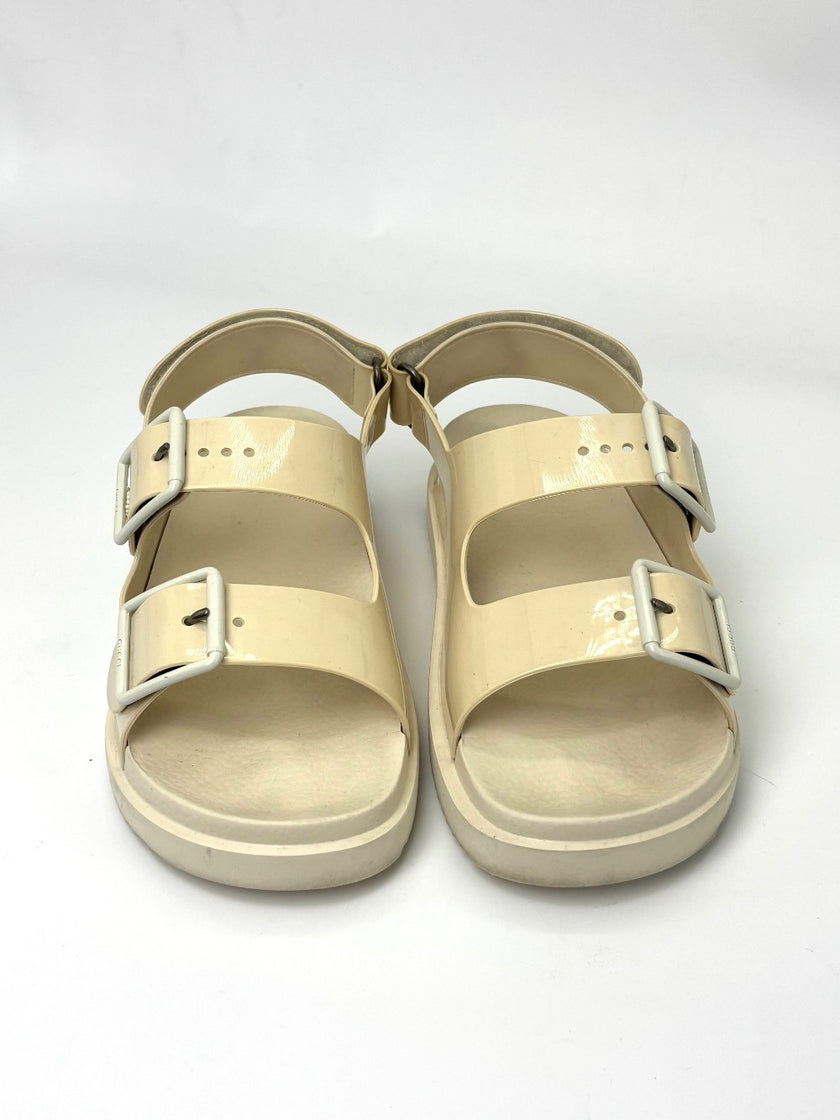 Preowned. Gucci Buckle Sandals White. 37|6454