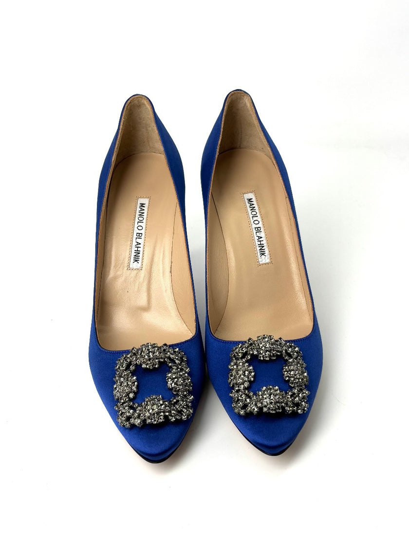Brand New. Manolo Heel Blue. 39|7386