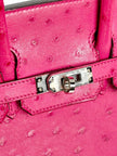 Preowned. Hermes Birkin 25 Rose Tyrien Ostrich PHW. DSA417NK|3335
