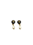 Preowned. Chanel Vintage Faux Pearl Drop Clip On Earrings YG|17134