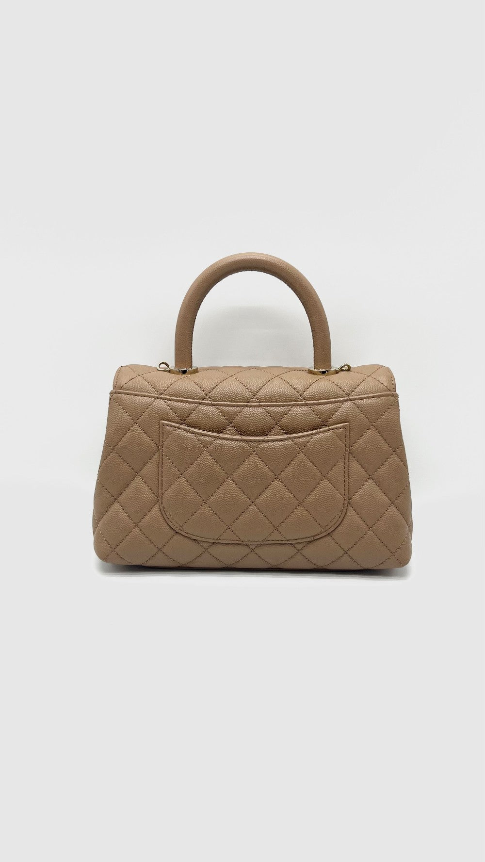 Brand New. Chanel Coco Handle Small Dark Beige Caviar GHW. A6GN5C11|16610
