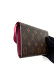 Preowned. LV Emily Fuchsia Monogram Long Wallet|6641