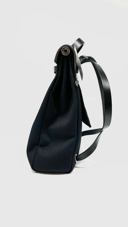 Like New. Hermes Herbag Ado Backpack Black PHW. ZTS006AU|9773