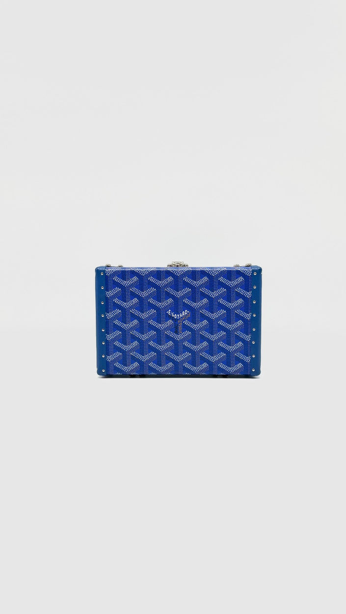 Preowned. Goyard Minaudiere Trunk Blue|14712